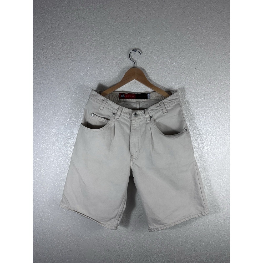 Levi's SilverTab Loose Shorts Mens 32 Beige Khaki Denim Baggy